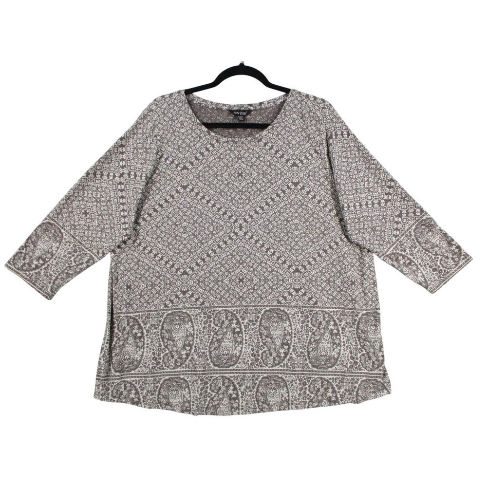 Lucky Brand Womens 2X Paisley‎ & Floral Print Tunic Blouse